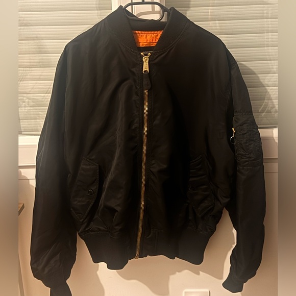 Marcelo Burlon County of Milan X Alpha MA-1 tiger Jacket Black bomber size L - Picture 3 of 7